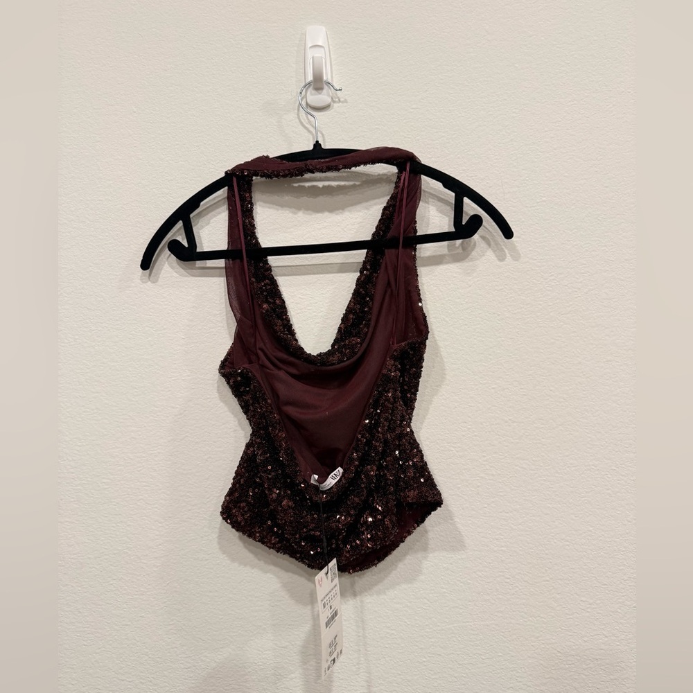 NWT Zara Sparkling Halter Top - Picture 5 of 5